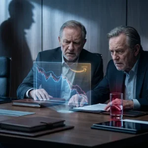 Imagem conceitual de uma rede neural e logos de big techs, simbolizando investimentos em inteligência artificial.