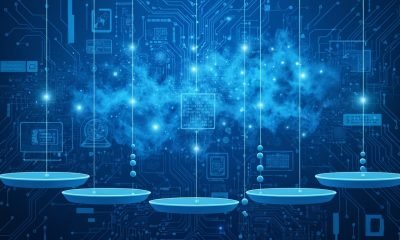 Representação abstrata de um cérebro digital cercado por cadeados e códigos binários, simbolizando o dilema ético da tecnologia e a proteção de dados.