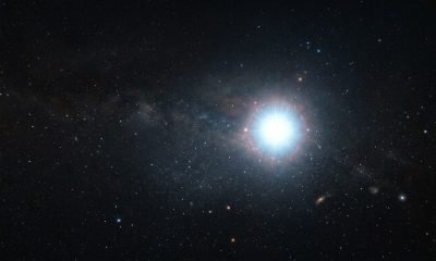 Uma visão de uma estrela antiga, PicII-503, destacando-se entre outras estrelas em uma galáxia anã, Pictor II, ilustrando sua importância para a compreensão do