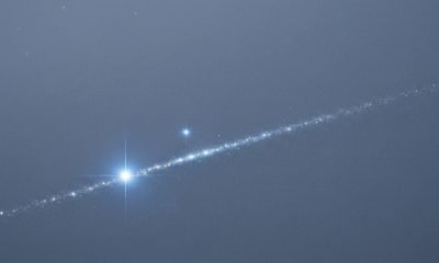 O cinturão de Órion brilhando intensamente no céu noturno de inverno.