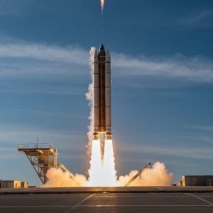 Foguete SpaceX Falcon 9 decolando em um lançamento