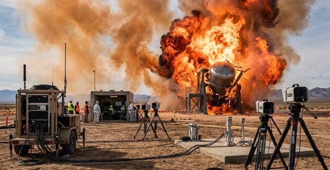 foguetes de metano - Explosão controlada de tanque de foguete de metano em teste da NASA para segurança espacial.