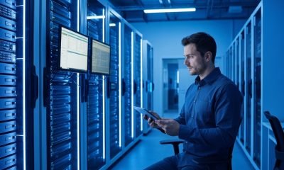 Centro de dados de alta tecnologia representando o investimento do Google em inteligência artificial