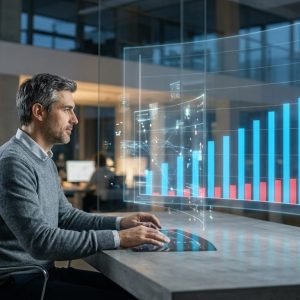 Gráfico da Anthropic comparando a exposição observada e as capacidades teóricas da IA no mercado de trabalho e o futuro da produtividade humana.