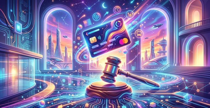 Um cartão moderno de startups de benefícios, como Caju e Flash, em destaque, simbolizando a vitória judicial das startups de benefícios contra empresas tradicionais do setor de ben