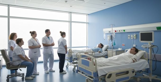 Tecnologia avançada revolucionando o cuidado com a saúde, combinando inteligência artificial, robótica e telemedicina para melhorar a vida dos pacientes.